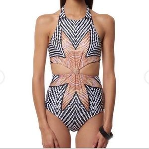 Mara Hoffman Starbasket White Monokini One Piece Size S